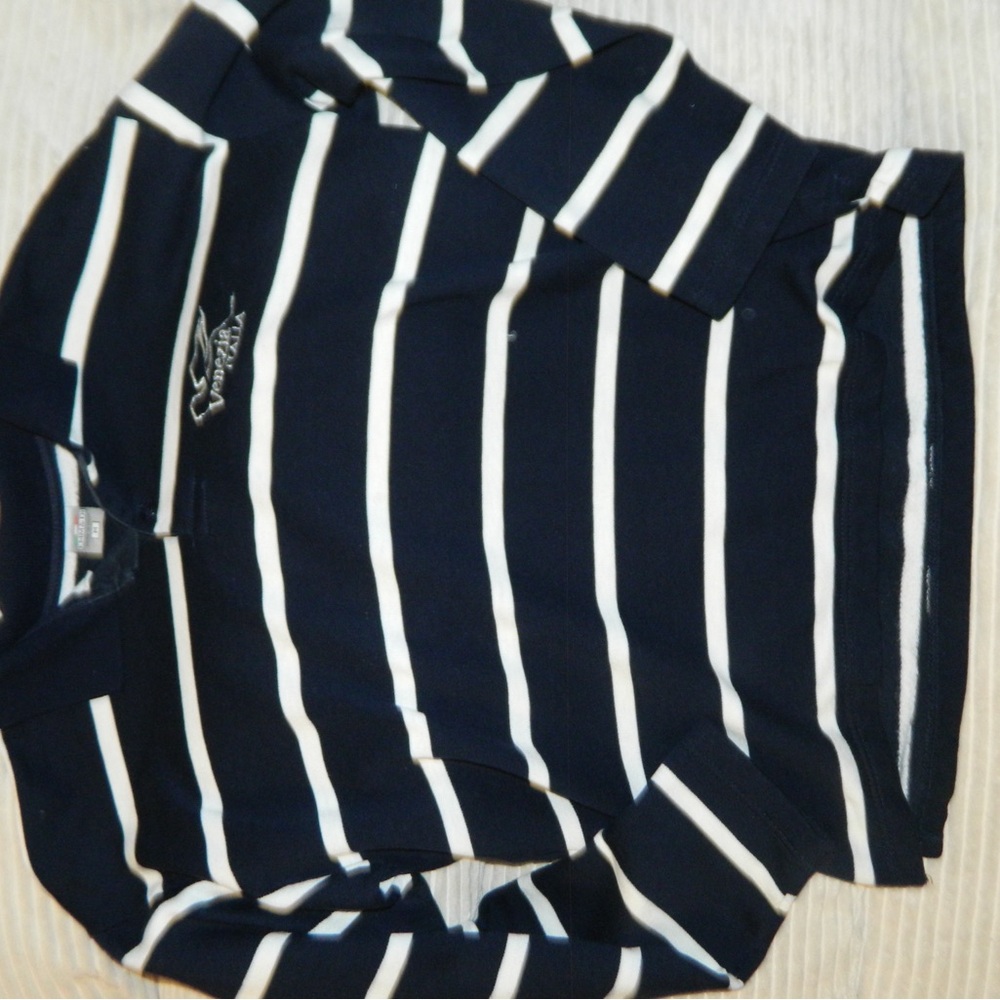 Navy and White Striped Long Sleeve Shirt
